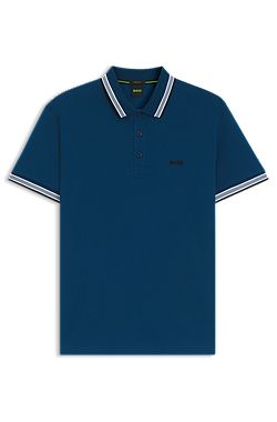 Cotton piqué polo shirt with logo details
