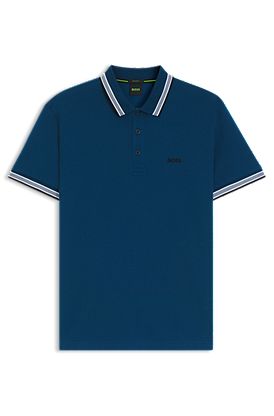 Paddy polo shirt in cotton piqué with logo undercollar