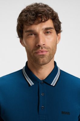 Paddy polo shirt in cotton piqu&eacute;, Dark Blue