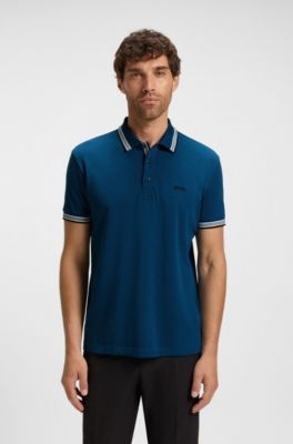 Paddy polo shirt in cotton piqu&eacute;, Dark Blue