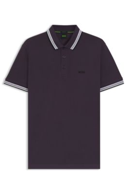 Paddy polo shirt in cotton piqu&eacute;, Dark Purple
