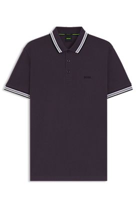 Paddy polo shirt in cotton piqué with logo undercollar