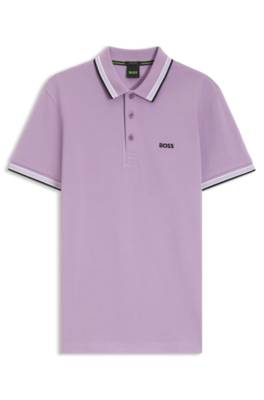 Cotton piqué polo shirt with logo details 4