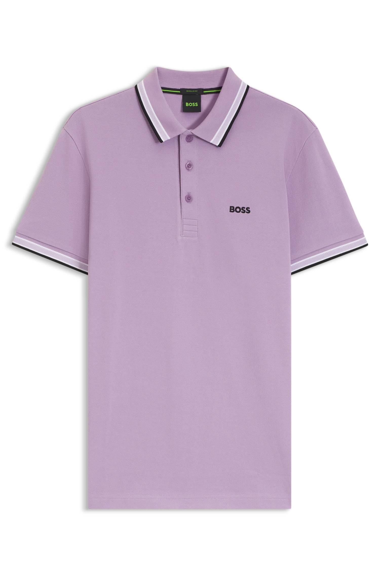 Boss Cotton piqué polo shirt with logo details pikéer herr – bild 4
