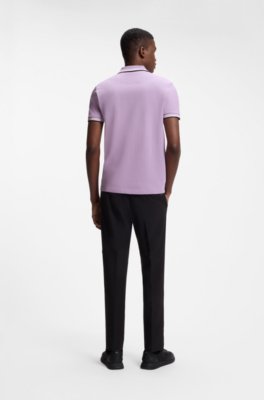 Cotton piqué polo shirt with logo details 3