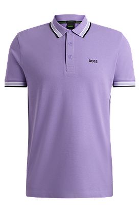 Paddy polo shirt in cotton piqué with logo undercollar