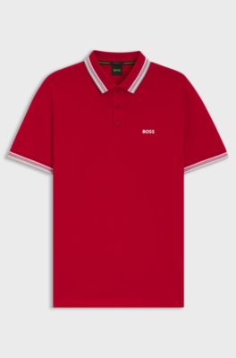 Paddy polo shirt in cotton piqu&eacute;, Red