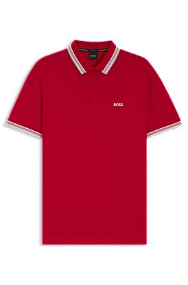 Paddy polo shirt in cotton piqué with logo undercollar