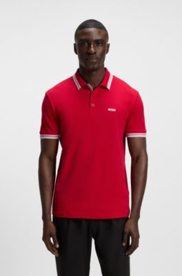 Paddy polo shirt in cotton piqu&eacute;, Red