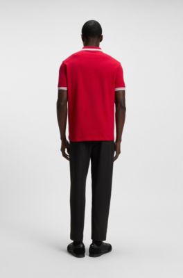 Paddy polo shirt in cotton piqu&eacute;, Red