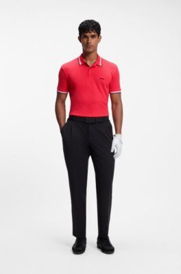 Boss Cotton piqué polo shirt with logo details pikéer herr – bild 2