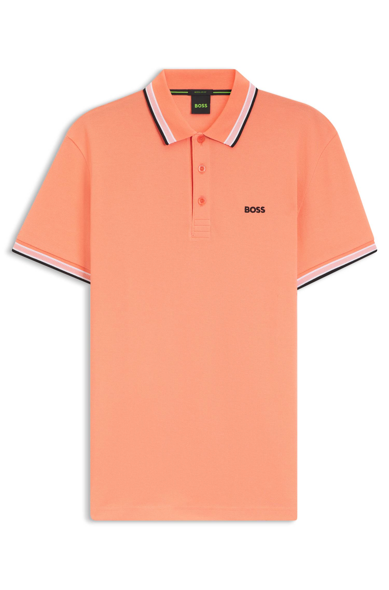 Boss Cotton piqué polo shirt with logo details pikéer herr – bild 4