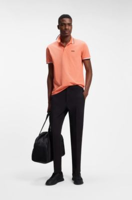 Paddy polo shirt in cotton piqu&eacute;, Orange