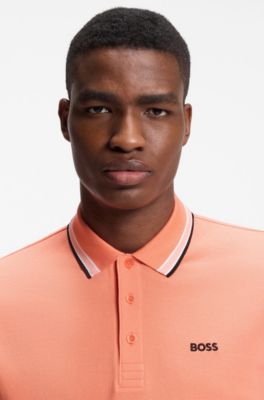 Paddy polo shirt in cotton piqu&eacute;, Orange