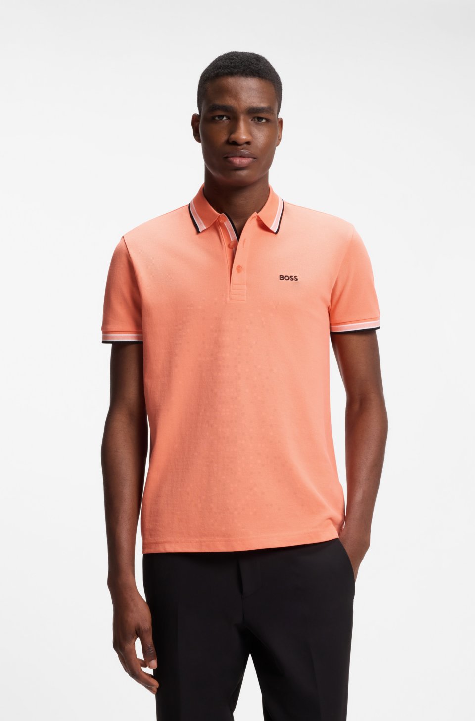 Cotton piqué polo shirt with logo details