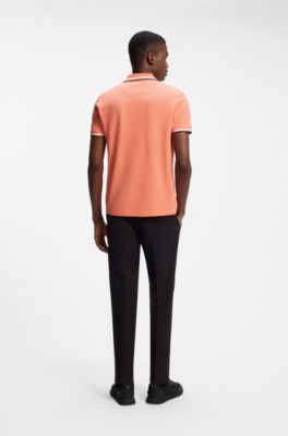Paddy polo shirt in cotton piqu&eacute;, Orange