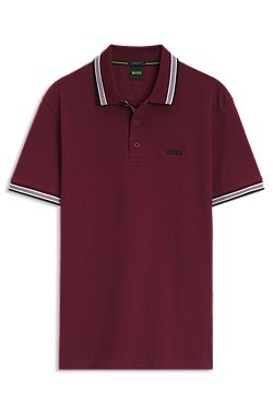 Cotton piqué polo shirt with logo details
