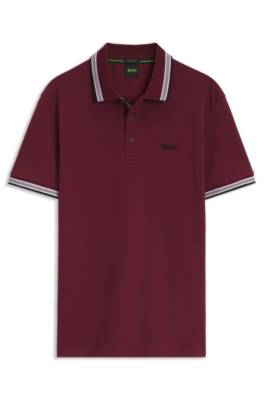 Cotton piqué polo shirt with logo details 4