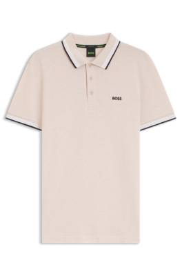 Cotton piqué polo shirt with logo details 4