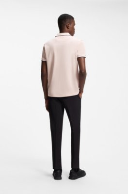 Cotton piqué polo shirt with logo details 3