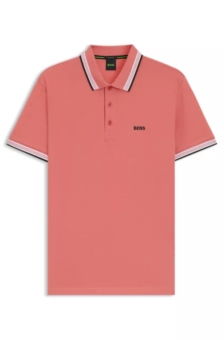 Cotton piqué polo shirt with logo details
