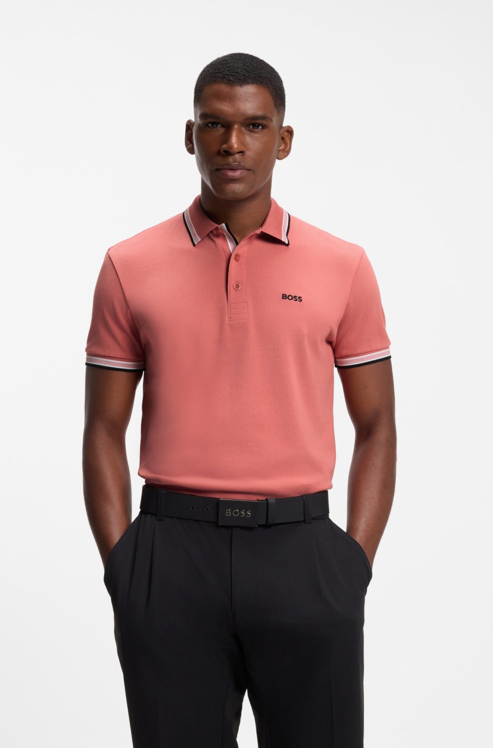 Cotton piqué polo shirt with logo details