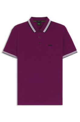 BOSS - Paddy polo shirt in cotton piqué - Dark pink