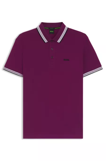 Cotton piqué polo shirt with logo details