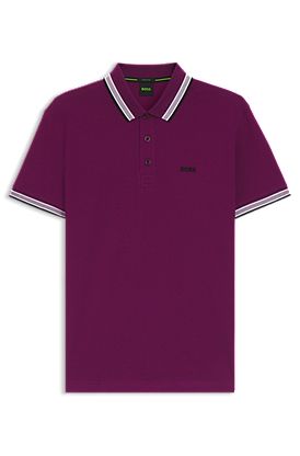 Paddy polo shirt in cotton piqué with logo undercollar