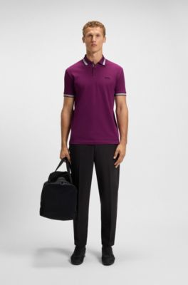 Paddy polo shirt in cotton piqu&eacute;, Dark Pink