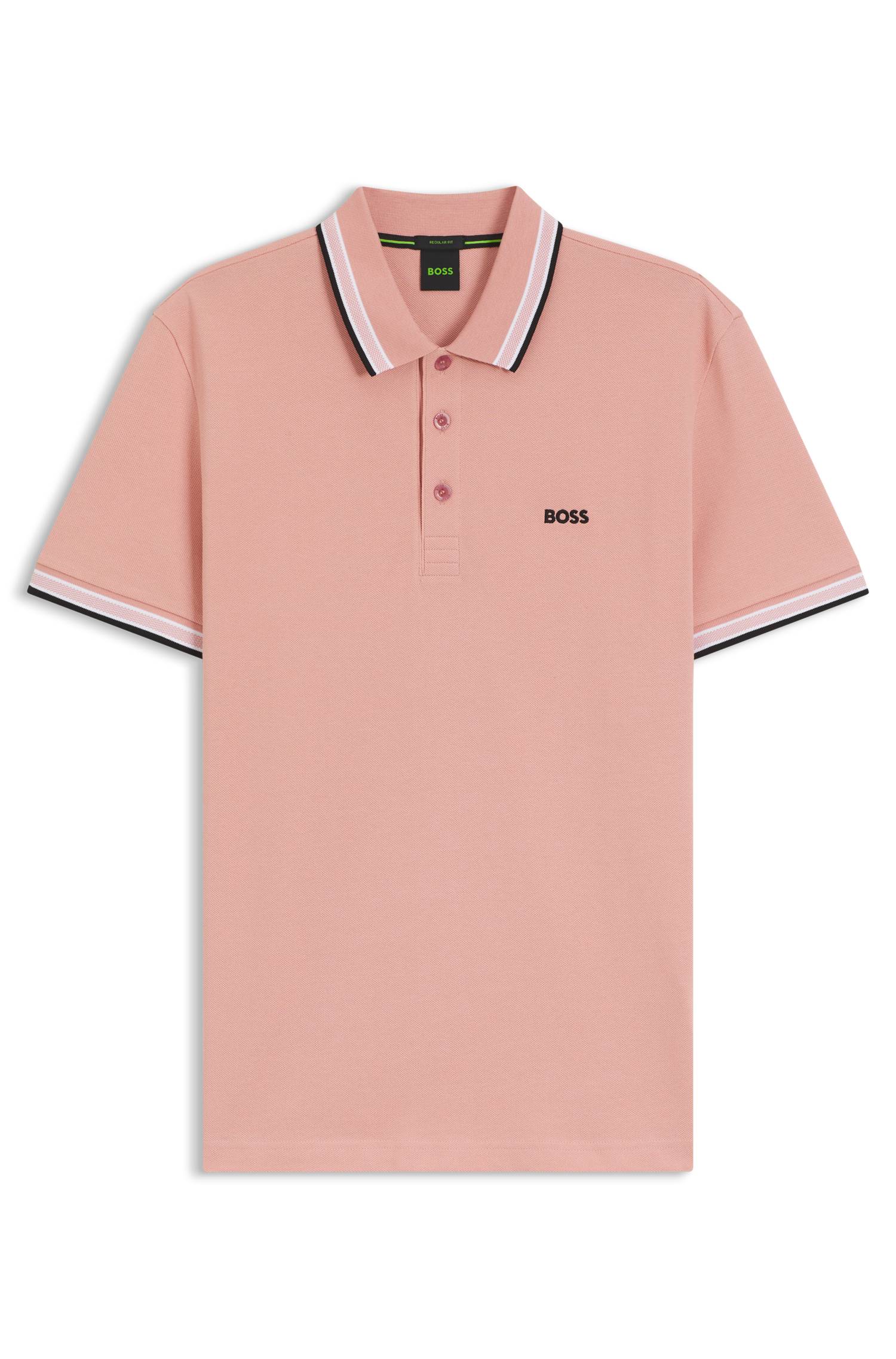 Boss Cotton piqué polo shirt with logo details pikéer herr – bild 4