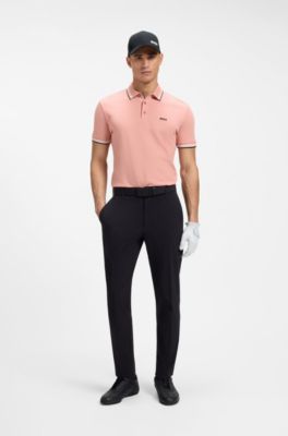 Cotton piqu&eacute; polo shirt with logo details, Light Pink