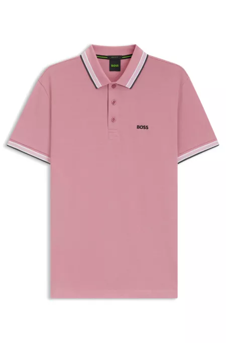 Cotton piqué polo shirt with logo details