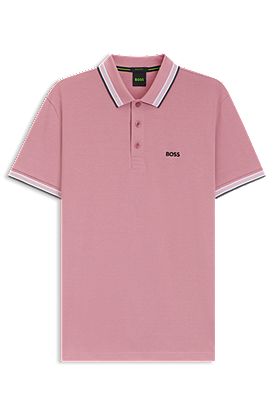Paddy polo shirt in cotton piqué with logo undercollar