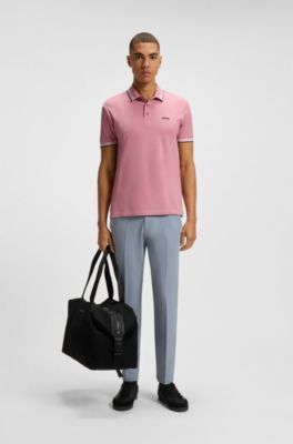Paddy polo shirt in cotton piqu&eacute;, light pink