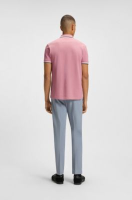 Paddy-poloshirt i bomuldspiqu&eacute;, Light Pink