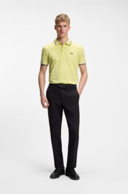 Cotton piqu&eacute; polo shirt with logo details, Light Yellow