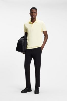 Cotton piqu&eacute; polo shirt with logo details, Light Yellow
