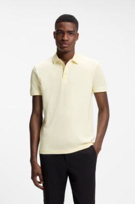 Cotton piqu&eacute; polo shirt with logo details, Light Yellow