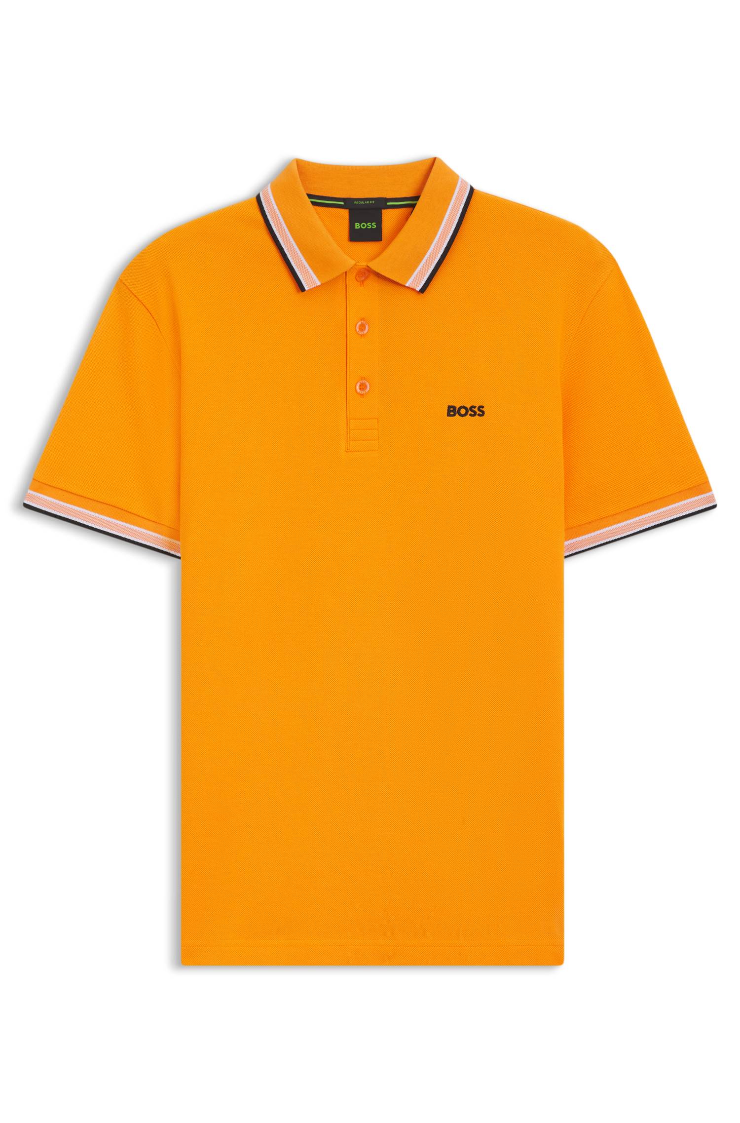 Boss Cotton piqué polo shirt with logo details pikéer herr – bild 4