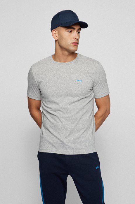 Regular-fit logo T-shirt in organic cotton, Light Grey