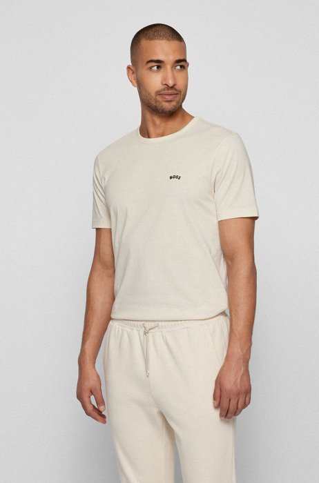 Camiseta regular fit en algodón orgánico con logo, Blanco