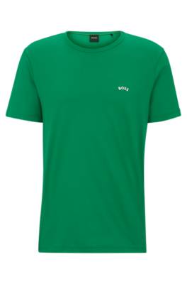 Hugo Boss Regular-fit Logo T-shirt In Organic Cotton