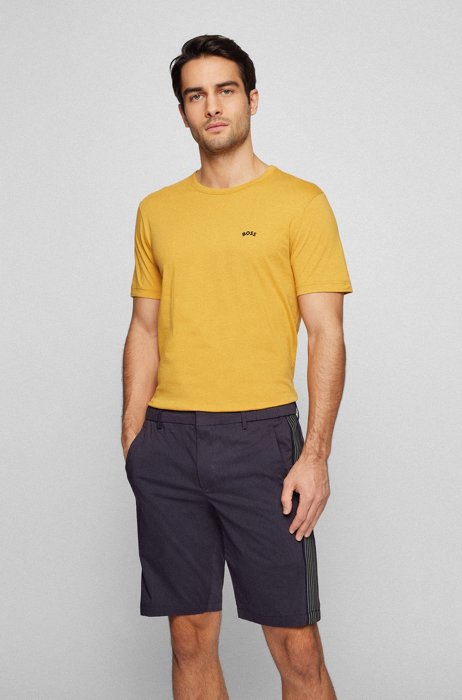 Regular-fit logo T-shirt in organic cotton, Yellow