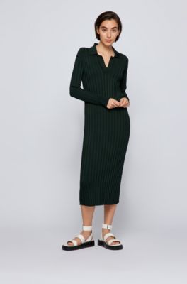 rib knit polo dress