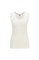 Regular-fit sleeveless top in ribbed knit, White