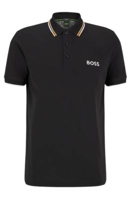 Hugo Boss Cotton-blend Polo Shirt With Contrast Details