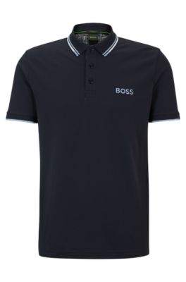 BOSS Cottonblend polo shirt with contrast details
