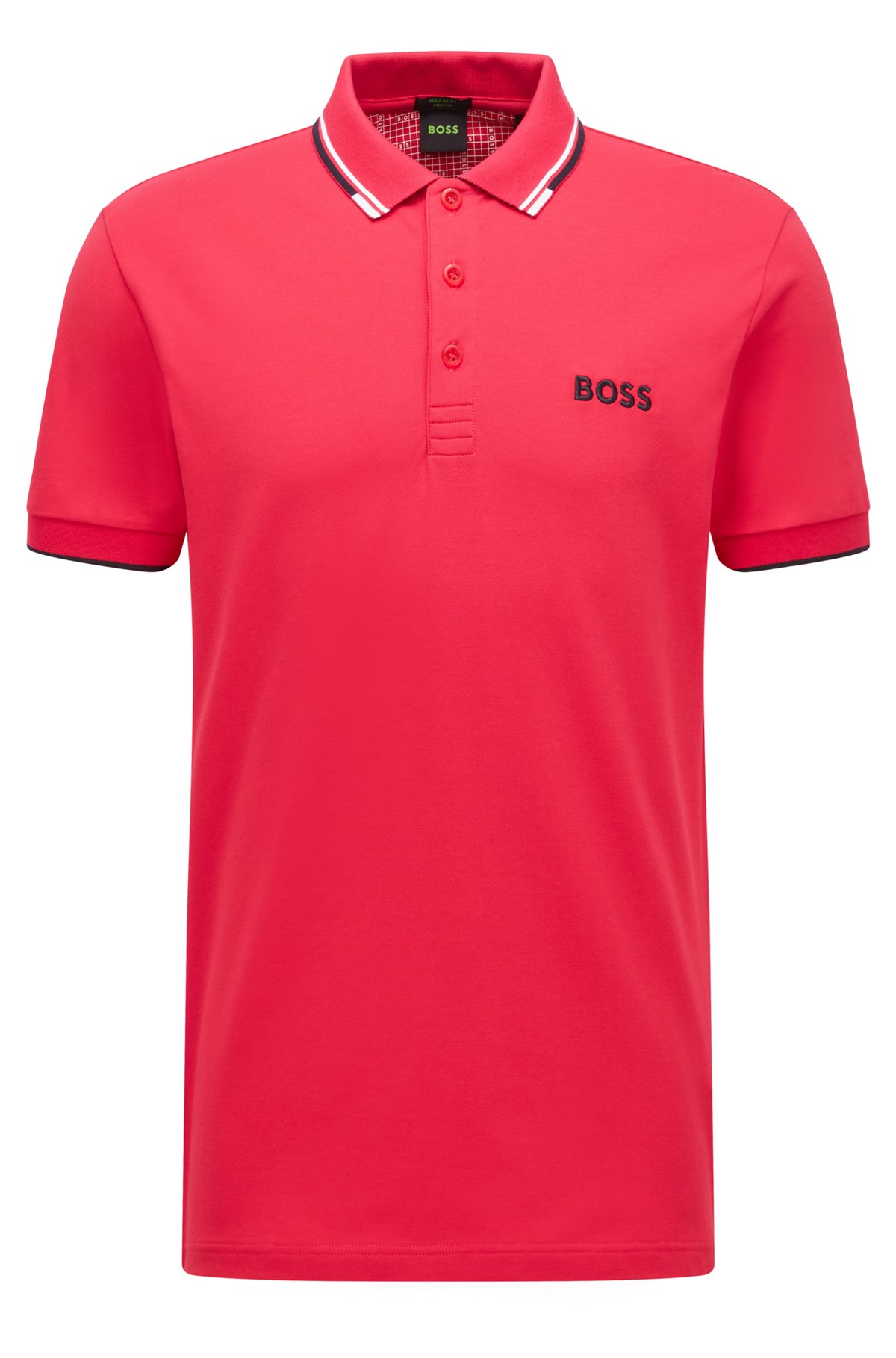 Moralsk skille sig ud stakåndet BOSS - Cotton-blend polo shirt with contrast details