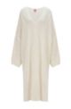 Oversized-fit transparante jurk met V-hals van katoen, Wit
